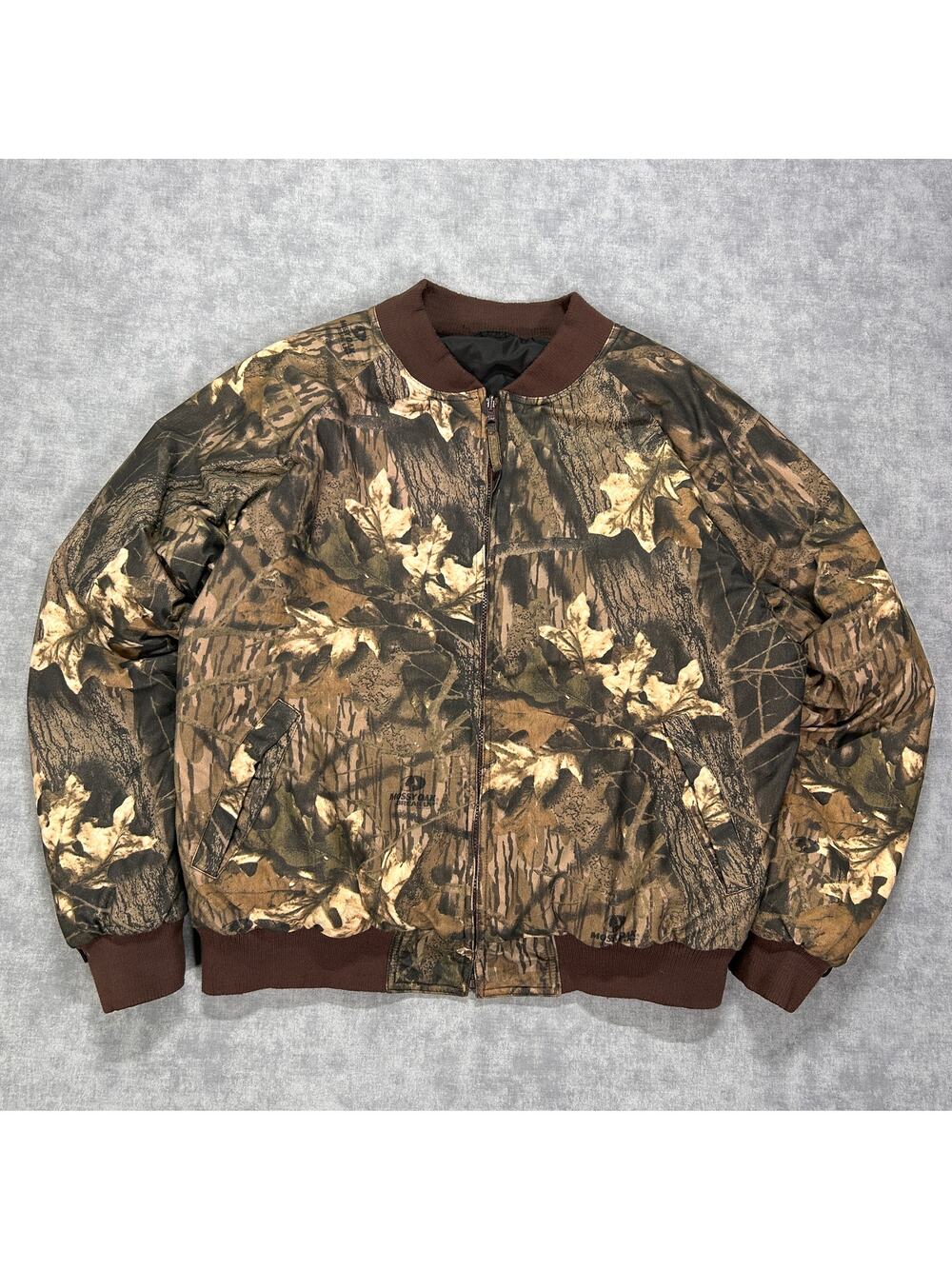 VTG Y2K Cabelas Thinsulate reversible Mossy Oak breakup camo bomber jacket mn XL